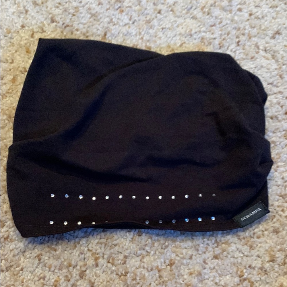 Schampa Black Rhinestone Bandana.